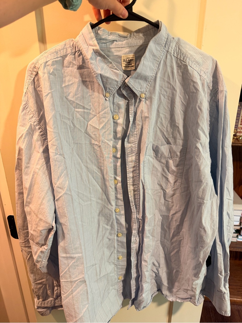 Old Navy Pale Blue Striped Men's Button-Down Shirt
